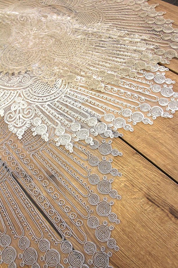Dantel Örme  Detay Masa Runner Fiskos Örtüsü 110x35 cm 05-Sivridntl - 4