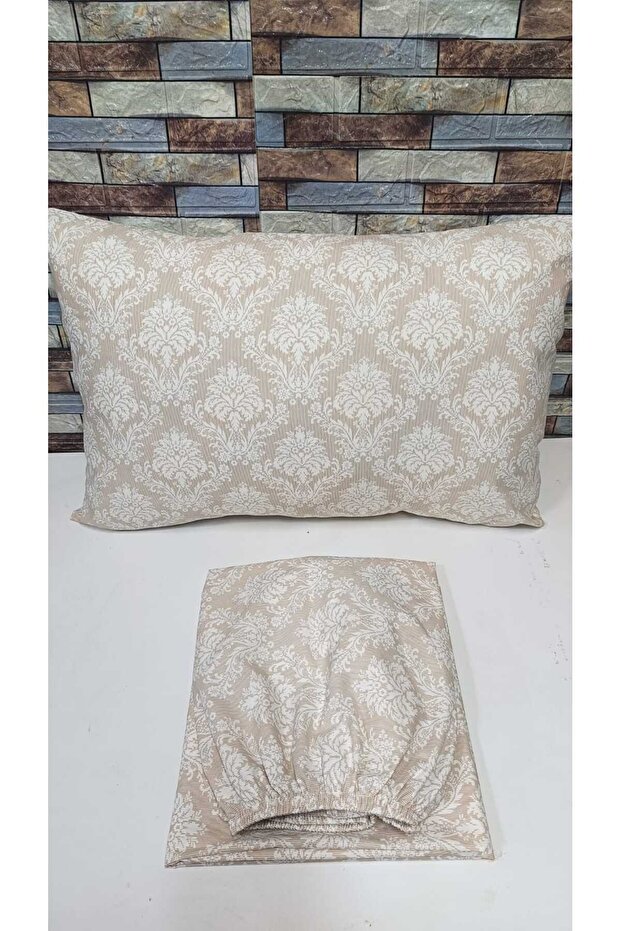SINGLE PERSON COTTON RUBBERED LEAF SET (Shawl-DAMAKS Pattern)