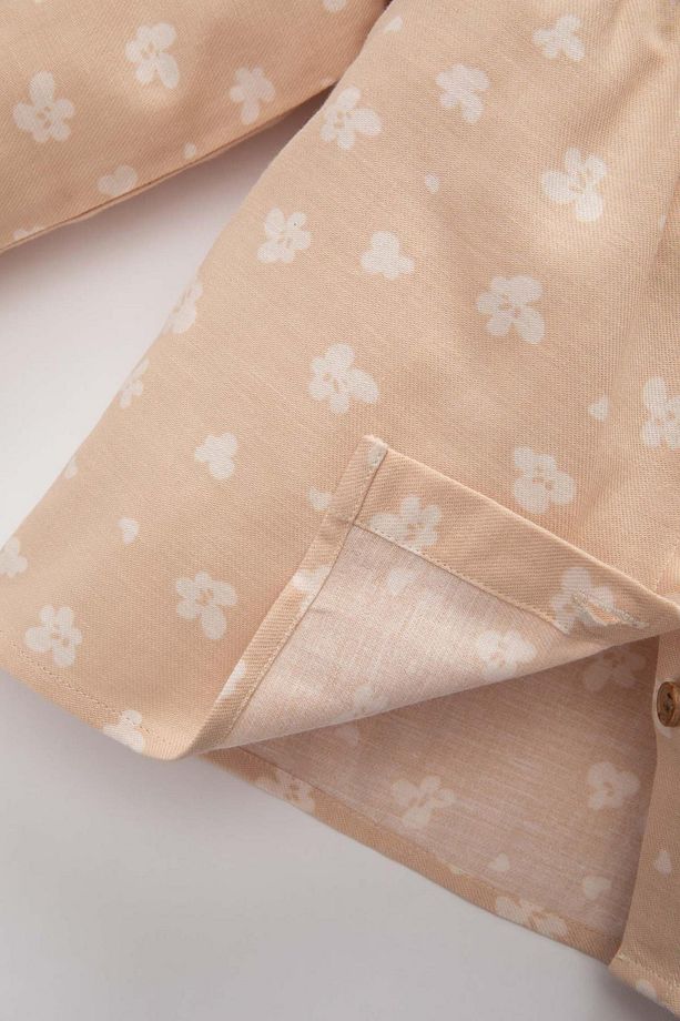 Kız Bebek Bebe Yaka Çiçekli Twill Uzun Kollu Gömlek B9802a524sp - 4