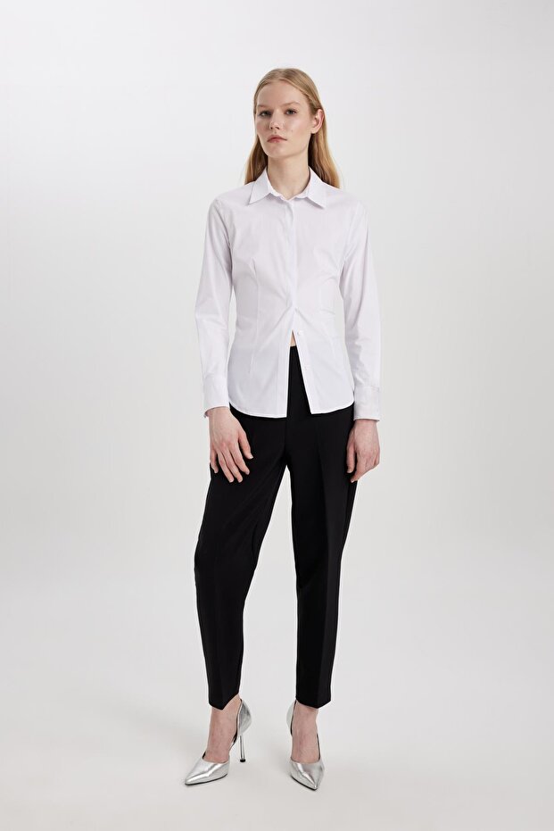 Fitted Uzun Kollu Basic Gömlek Y4651az24sp - 2