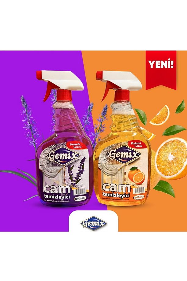 Gemix Cam Temizleyici Lavanta ve Portakal Sirkeli 1000 ml x 2 Adet - 1
