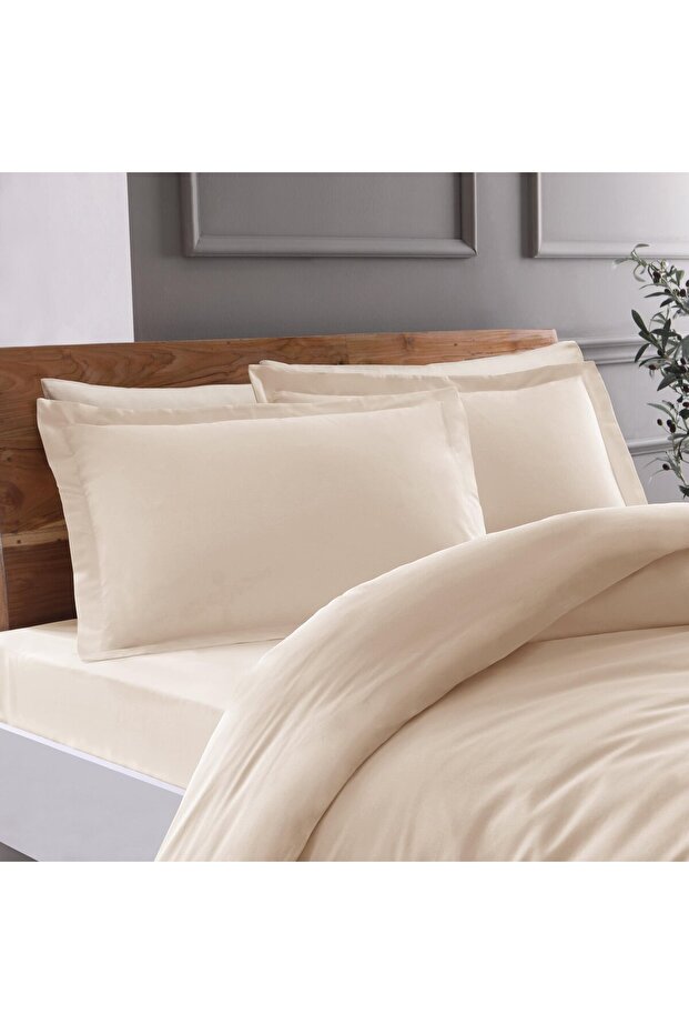 Basic Ranforce Çift Kişilik Nevresim Bej - 2