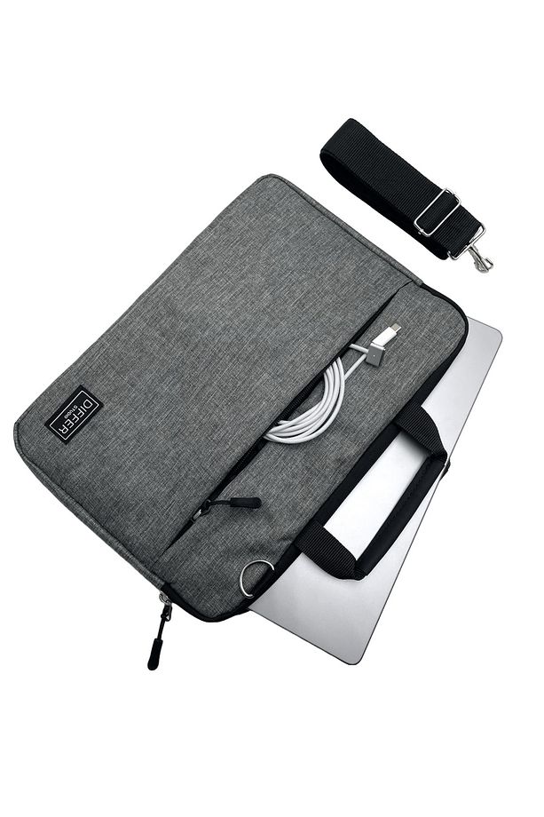 13-13.3-14'' Inç Gri Unisex Suya Dayanıklı Askılı/laptop/macbook/notebook/kılıf/çanta - 2