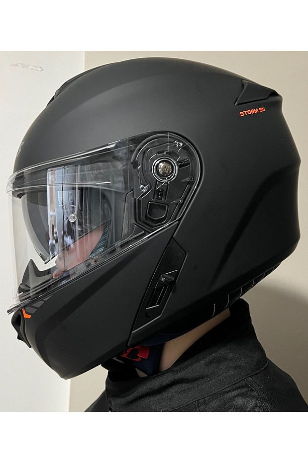 STORM SV SOLID A1 MATT BLACK ÇENE AÇILIR MOTOSİKLET KASKI - 3