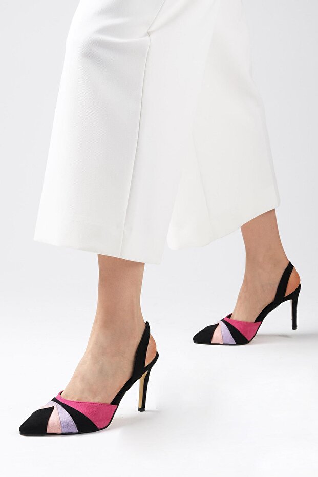 Valentina Multi Renk Arkası Açık Kadın Topuklu Ayakkabı - 3