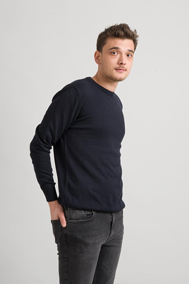 ZERO COLLAR COTTON SLIMFIT BASIC MEN'S KNITWEAR SWEATER