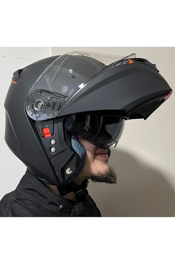 STORM SV SOLID A1 MATT BLACK ÇENE AÇILIR MOTOSİKLET KASKI - 2