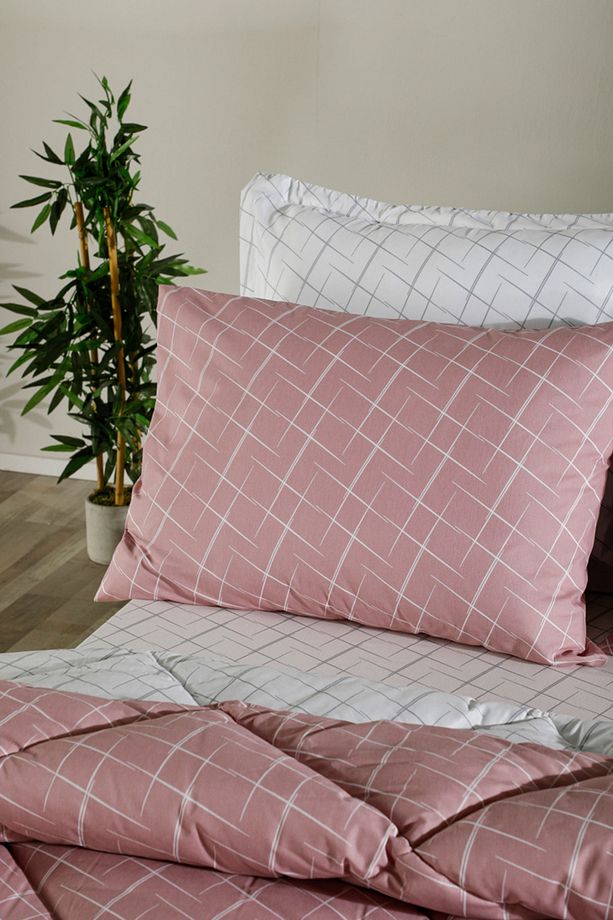 Easy Cotton Glimmer Comforter Set Tek Kişilik - Gül Kurusu - 7