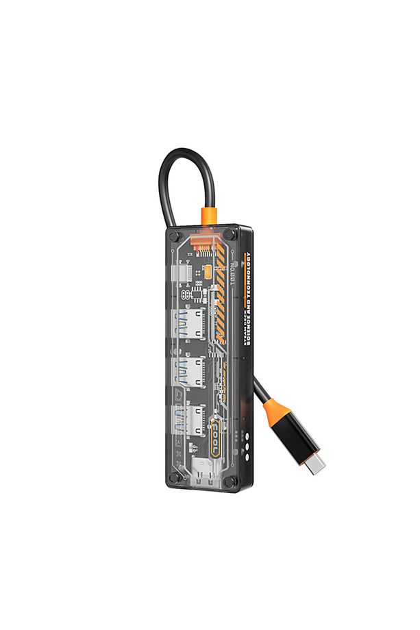 5in1 Type-c To USB3.0 *4 + Type-c Çoğaltıcı Hub ŞEFFAF - 4