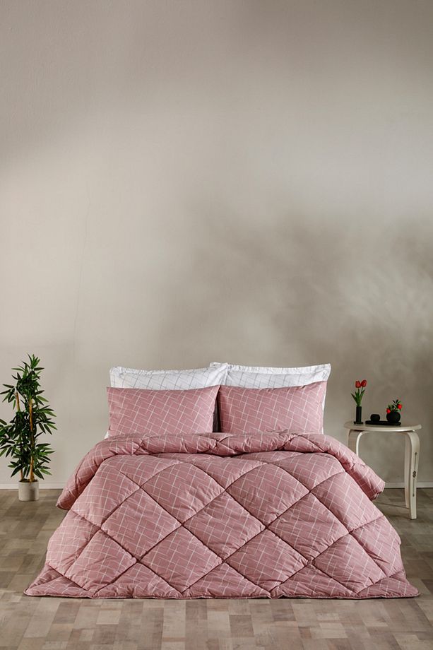 Easy Cotton Glimmer Comforter Set Tek Kişilik - Gül Kurusu - 6