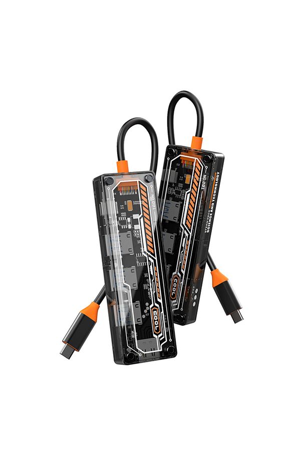 5in1 Type-c To USB3.0 *4 + Type-c Çoğaltıcı Hub ŞEFFAF - 3
