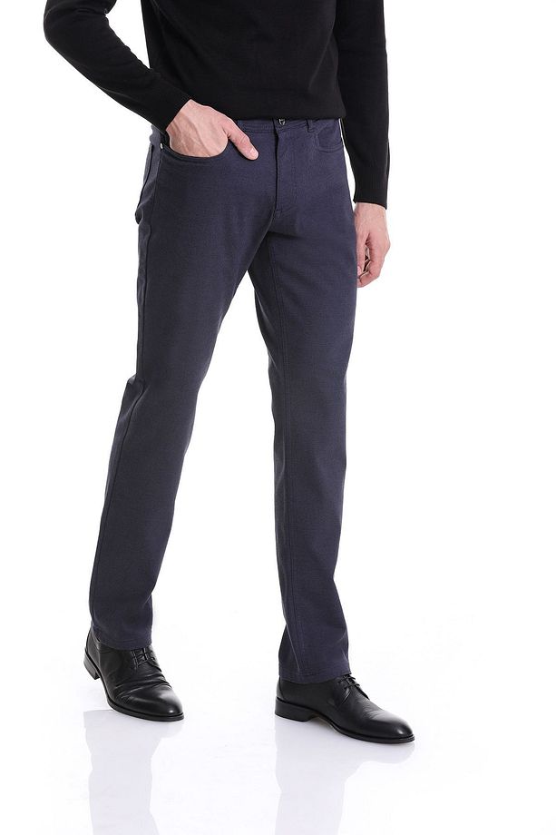 Lacivert Regular Fit Düz 5 Cep Pamuklu Kot Pantolon - 3