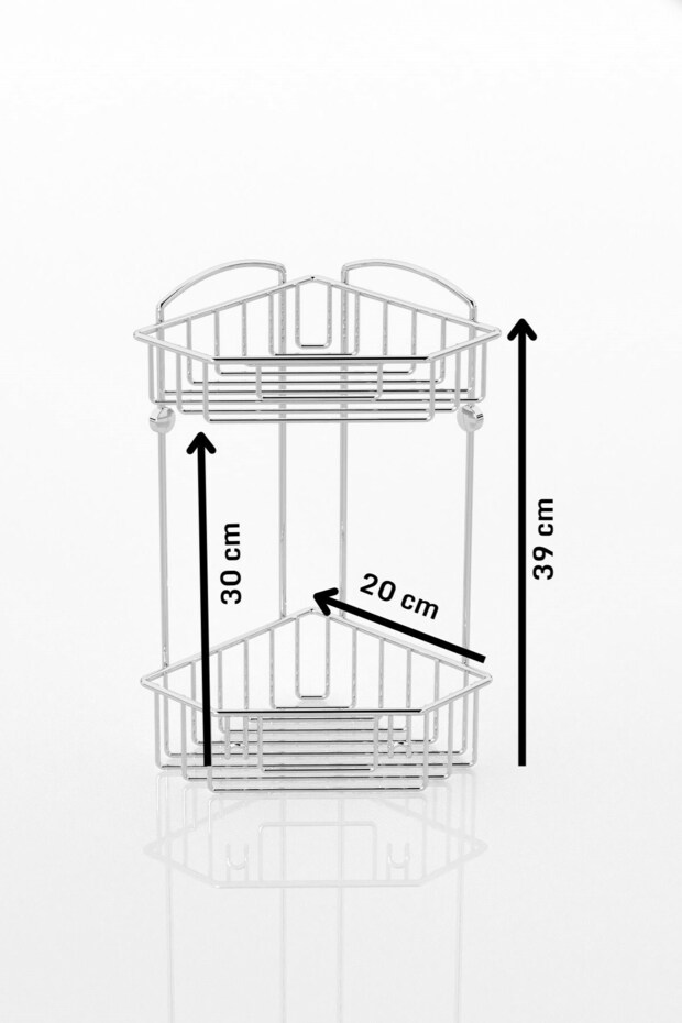 رف زاوية للحمام مكون من طبقتين من TEKNOTEL كروم ES092 - 3