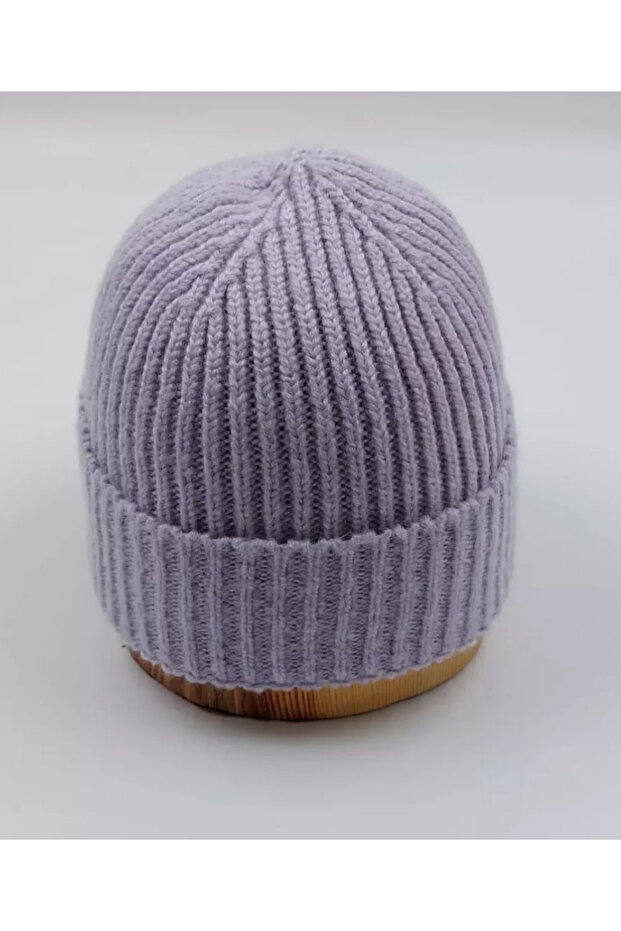 Ribbed Lilac Wool Women's Beret