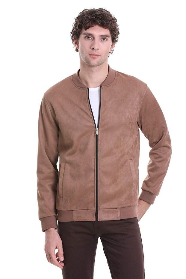 Taba Regular Fit Düz Bomber Yaka Mevsimlik Mont - 1