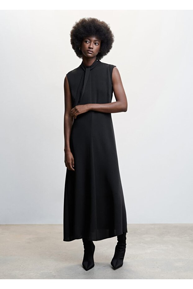 Fiyonklu Uzun Elbise - 2