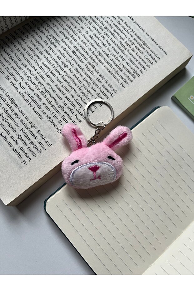لطيف الوردي الأرنب القطيفة سلسلة المفاتيح Kawaii حقيبة ومحفظة هدية التبعي