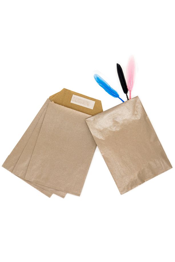 25 x 30 x 6 Cm Kraft 5 Adet Zarf Çanta Yapışkanlı Hediye Poşeti Hediye Paketi - 1