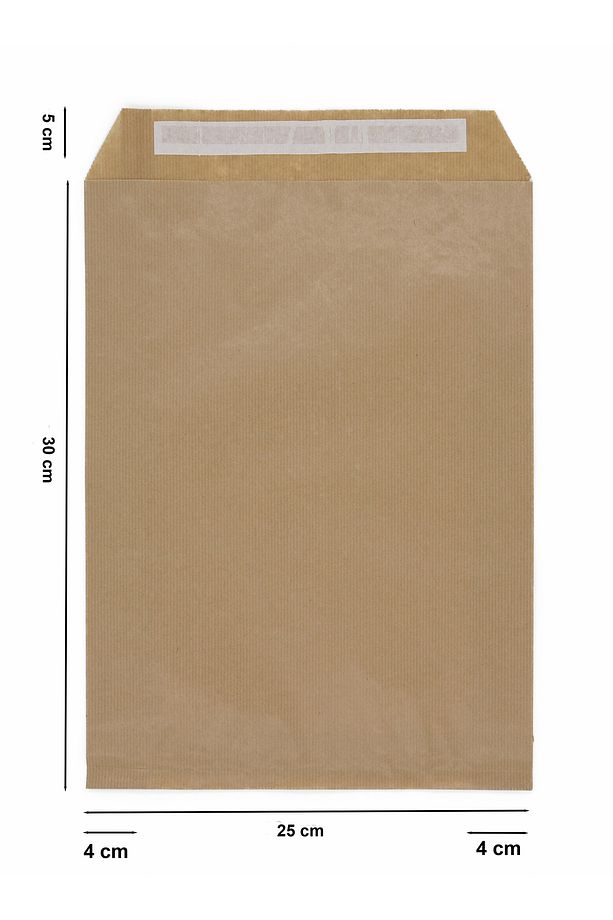 25 x 30 x 6 Cm Kraft 5 Adet Zarf Çanta Yapışkanlı Hediye Poşeti Hediye Paketi - 3