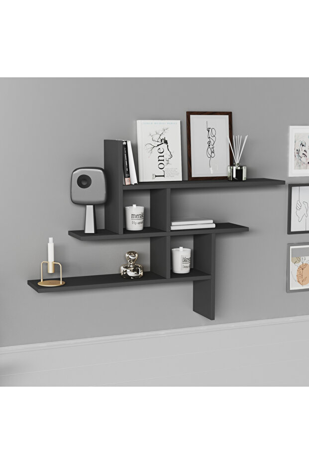 GERMEN Duvar Rafı Antrasit - 4