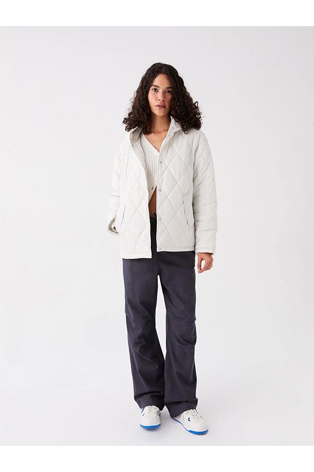XSIDE Kapüşonlu Kapitone Oversize Kadın Mont - 3