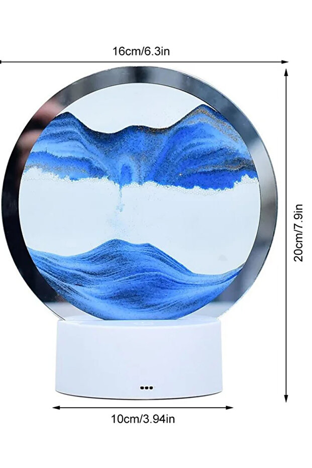 3D hareketli kum sanat resmi yuvarlak cam derin deniz Sandscape kum saati USB Kablolu Sadece - 8