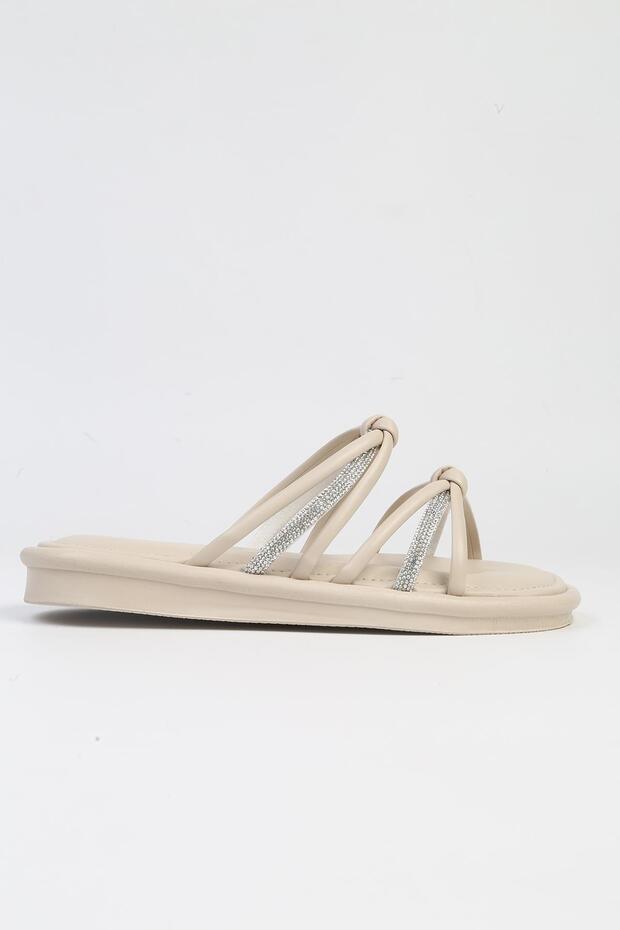 ®| PC-5106-3891 Cream-Women's Jewelled Slippers