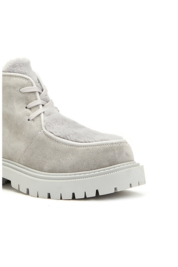 Gri Kadın Deri Bot - 5