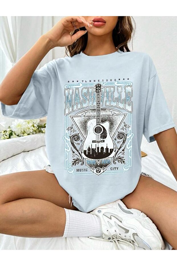 Women's Music City Printed Oversize T-shirt