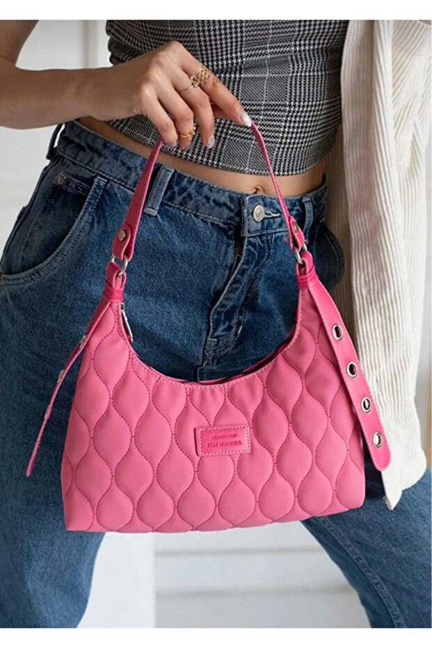 Pink Women's Shoulder and Hand Bag