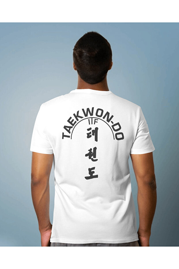 Taekwondo Taekwondo Taekwon-Do Fighter Back Front Printed Oversize T-Shirt 100% Cotton Unisex T-Shirt