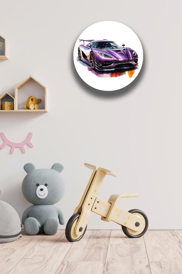 Race Car Child Teenager Room Wooden Painting Model, Door Wall Ornament, Merchandise Decor for Kids