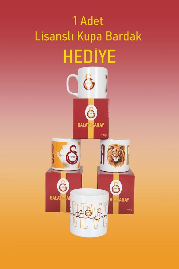 Galatasaray Lisanslı Stripe Tek Kişilik Yatak Örtüsü + Yastık Kılıfı + Kupa Bardak - 3