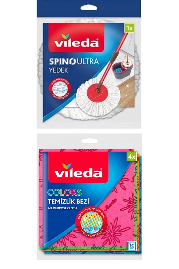 Spino Yedek Mop + Colors 4'lü Renkli Mutfak Bezi - 1