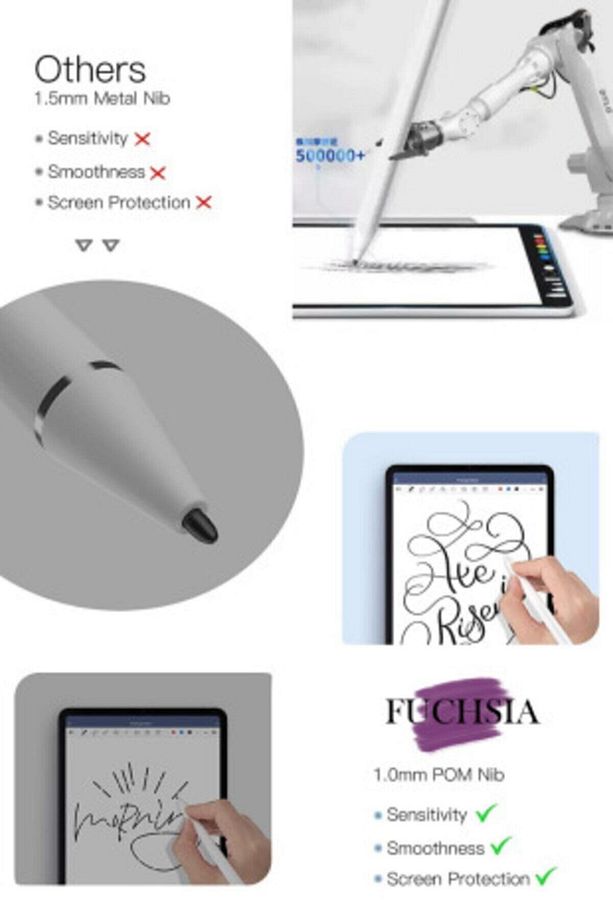 Apple/ıphone/ipad Pro/mini/ Air/android/microsoft/surface Için Dokunmatik Şarjlı Akıllı Kalem - 5
