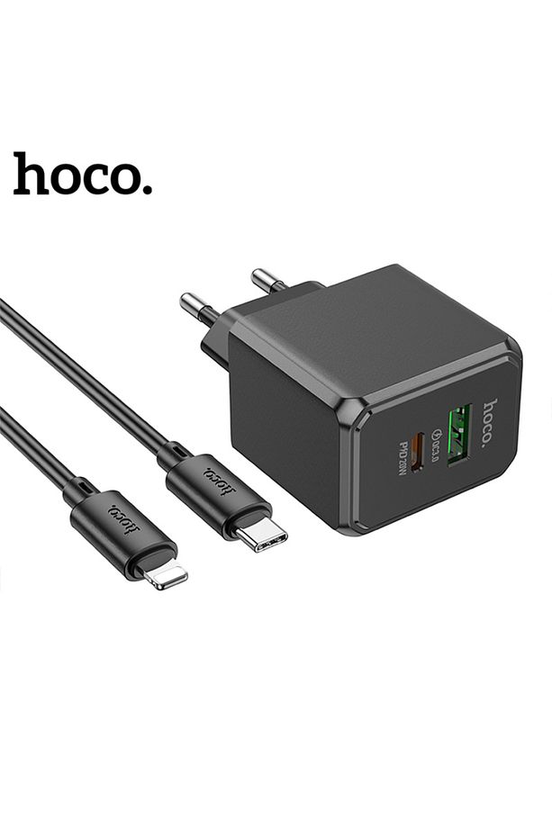 CS14A Ocean PD20W+QC3.0  Girişli Hızlı Şarj Başlığı Ve Type-C To iPhone Lightning Kablo - 1