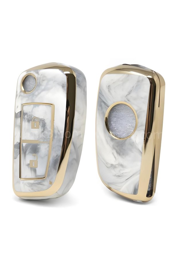 Nissan Qashqai Juke Micra X-Trail Compatible Nano Key Control Case Auto Keychain Marble Patterned