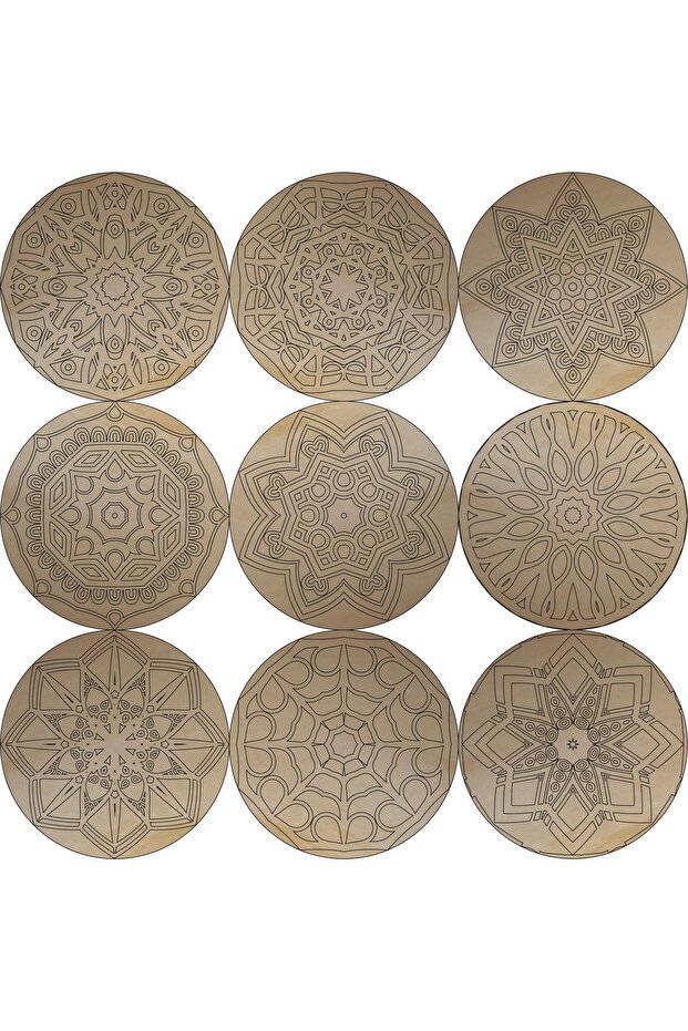 Ahşap Mandala Boyama Seti No.2 - 2