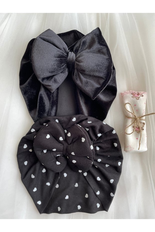 Baby Girl Hair Cap Set / Newborn Baby Gift