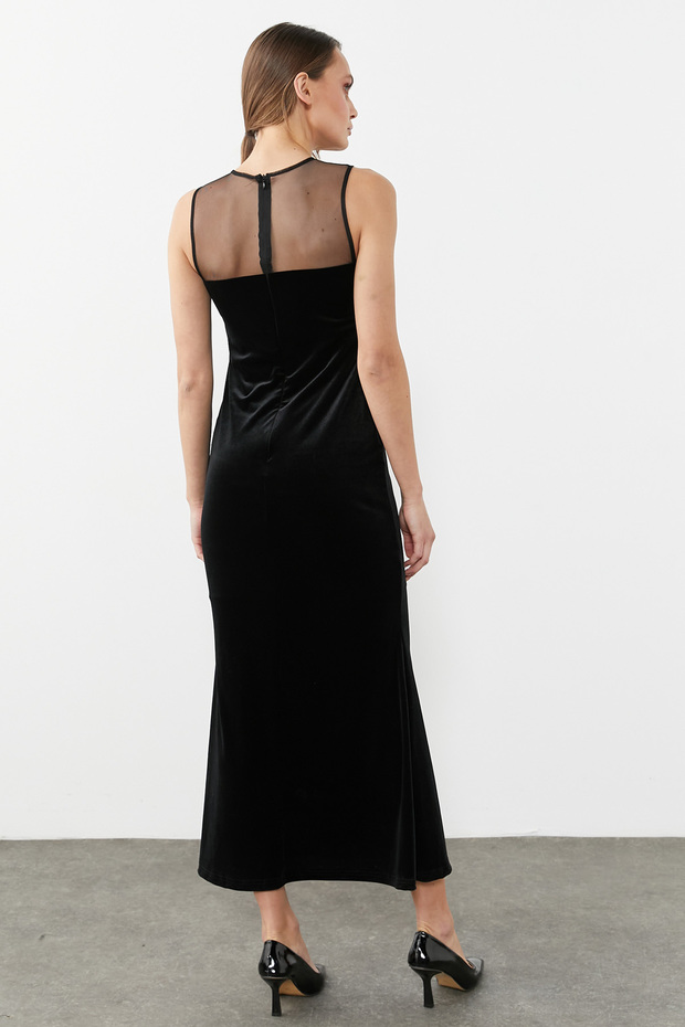 Rochie din catifea cu tul - 8