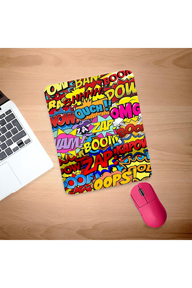 BOOM Cartoon Rectangular Mouse Pad with Wrist Support - 1