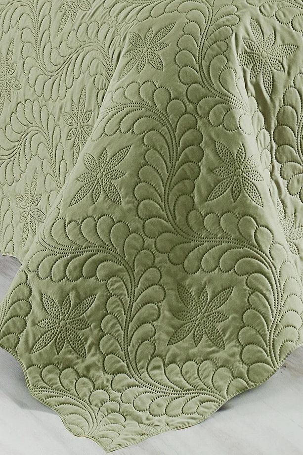 Ivy Çift Kişilik Microfiber Kapitone Yatak Örtüsü - Haki - 5