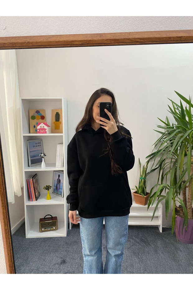 HİLLA Kadın Kapüşonlu Sweatshirt - 5