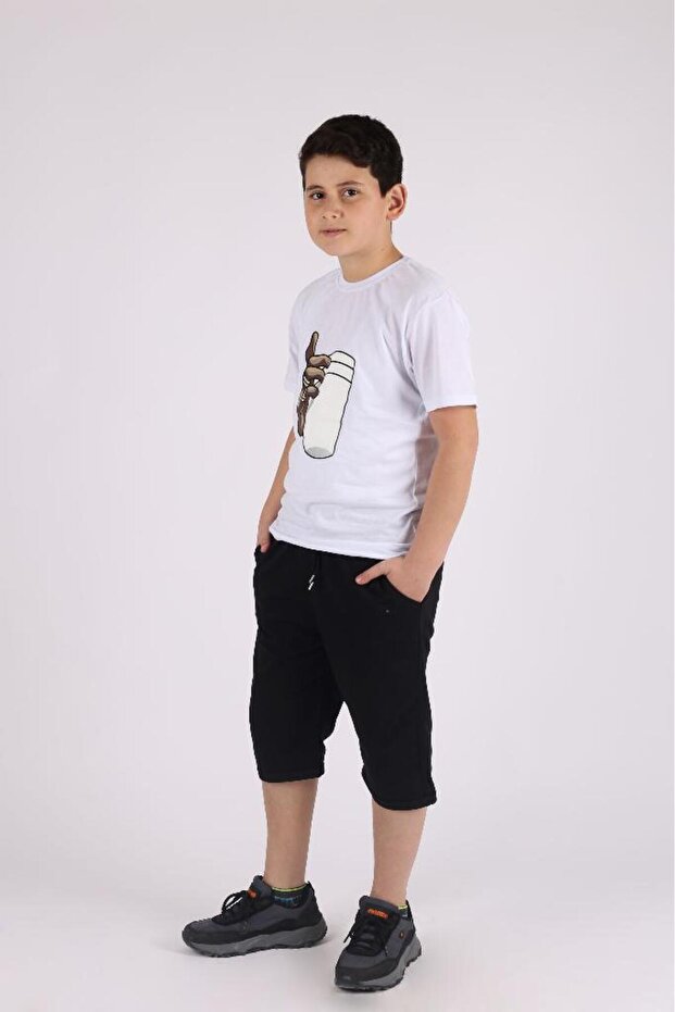 Erkek Çocuk Basic Double Paça Cepli Şort Kapri - 4