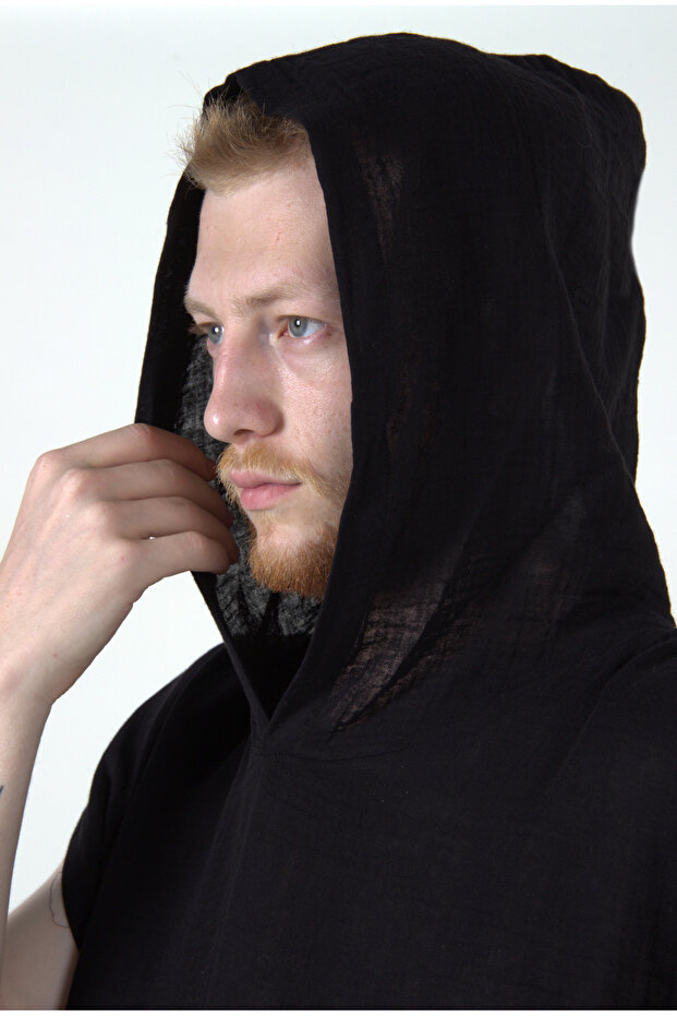 Müslin Cepli Kapüşonlu Panço - 3