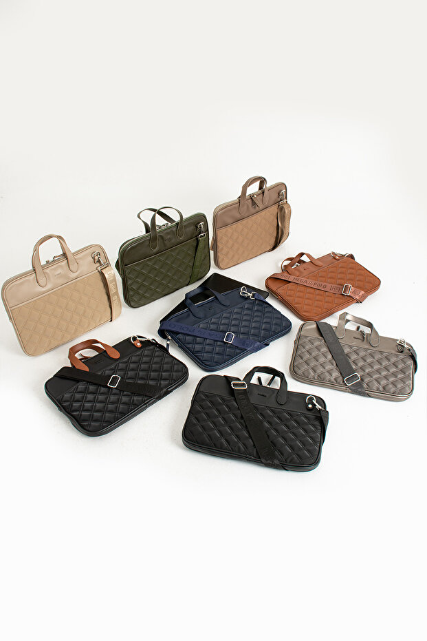 Arcola Model Unisex Notebook Computer And Briefcase Waterproof Quilted Multi-Pocket VIP - 5