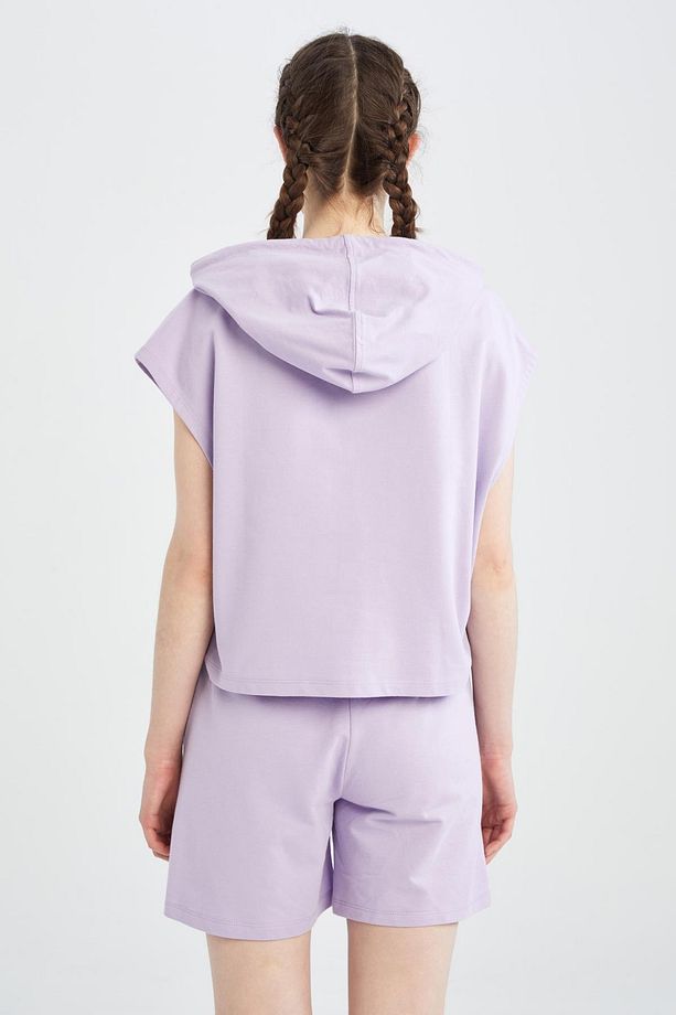 Fit Regular Fit Baskılı Kapüşonlu Kanguru Cepli Sweatshirt - 8