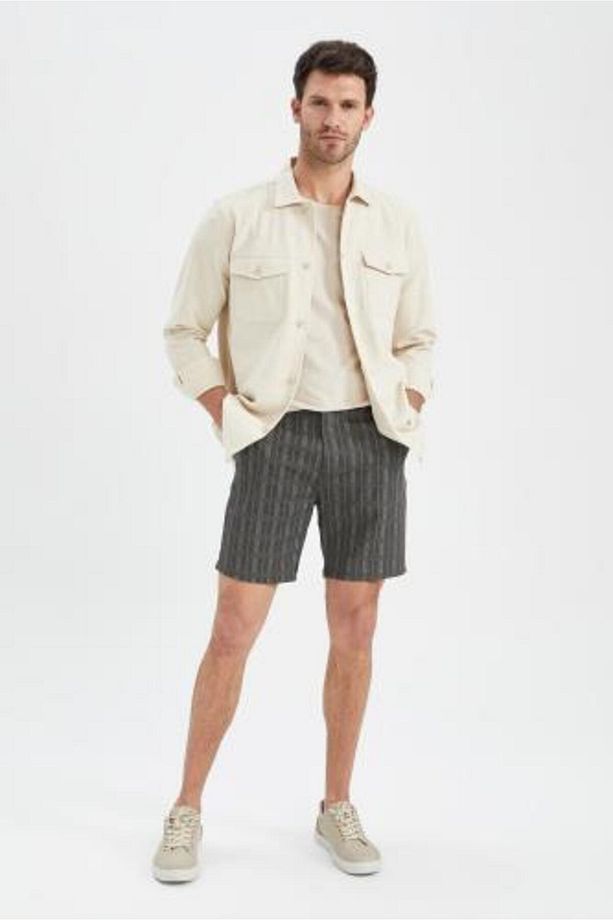 Slim Fit Ekose Desenli Şort Y1236az22sm - 4