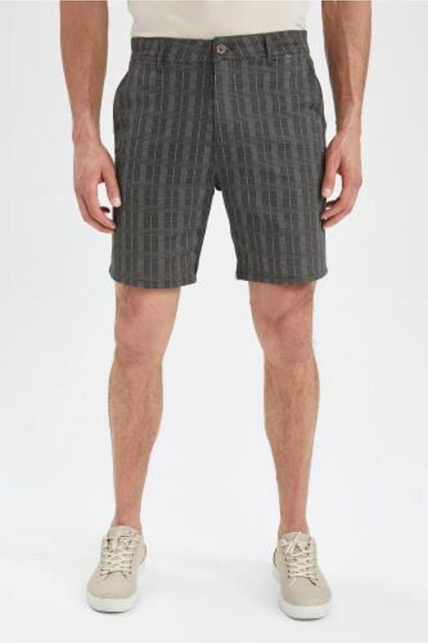 Slim Fit Ekose Desenli Şort Y1236az22sm - 6