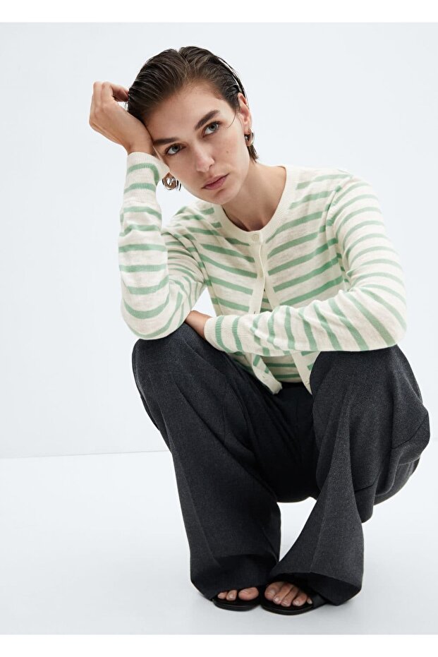 Çizgili örgü hırka - 7